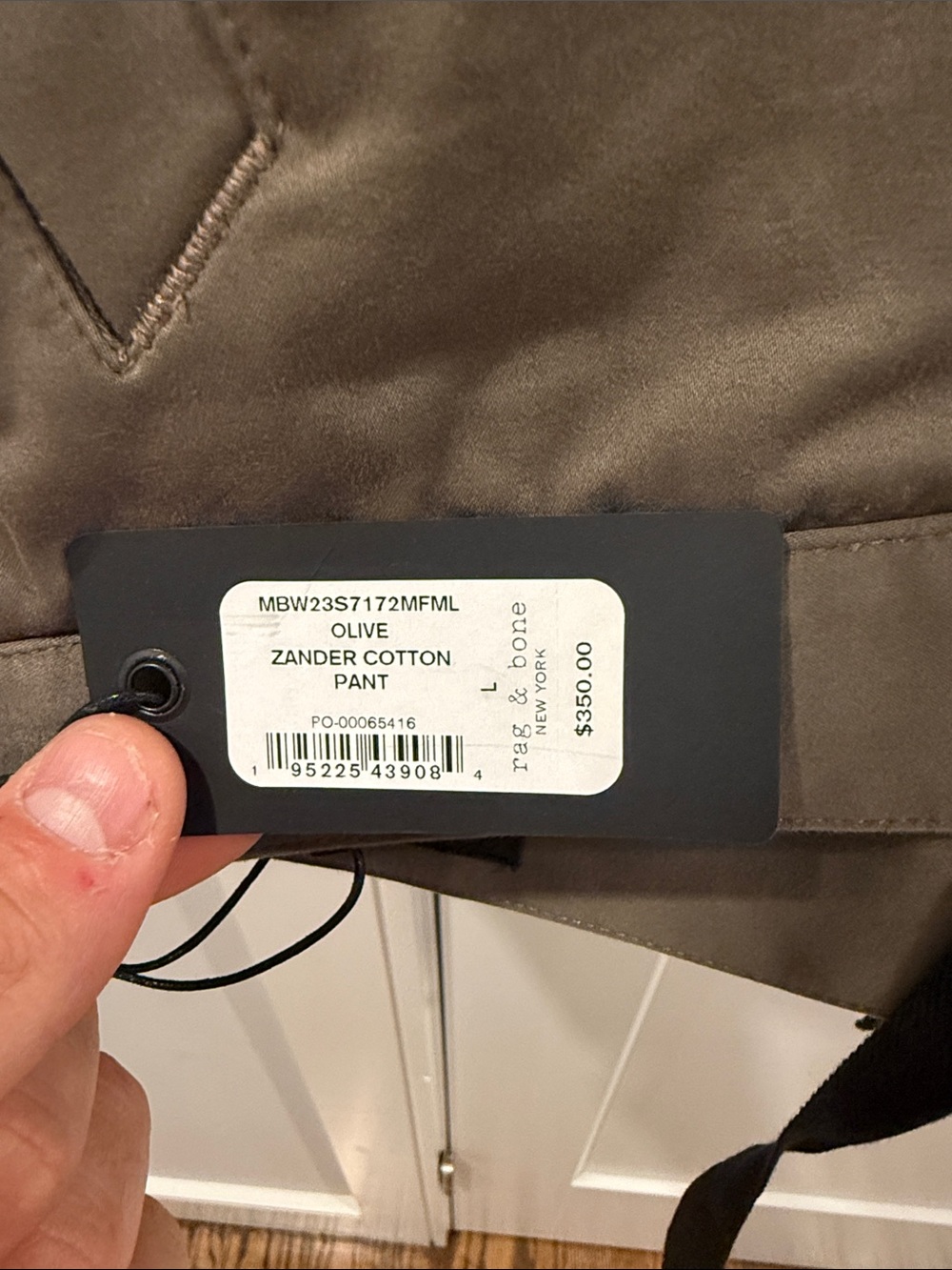 rag & bone Olive Zander Cotton Pant - New With Tags